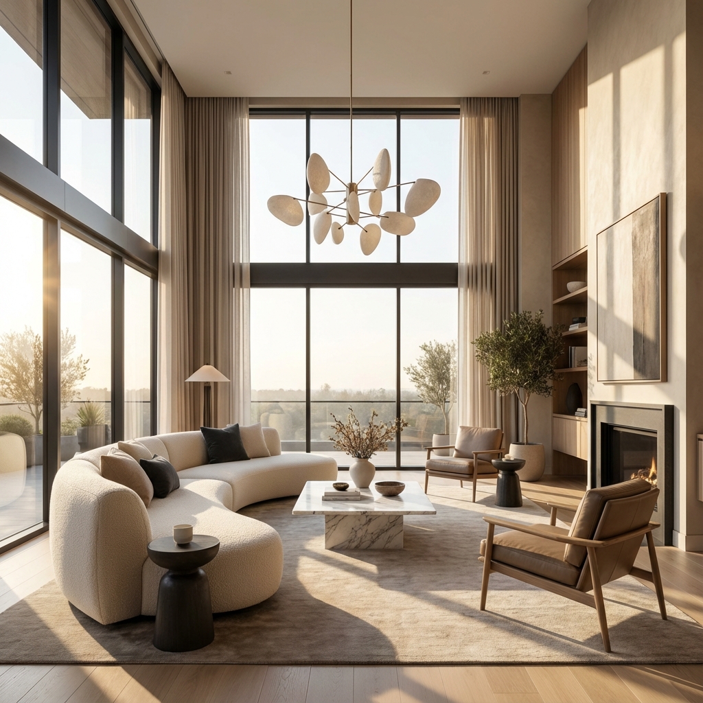 Luxuriöses Wohnzimmer Design Kostenlos